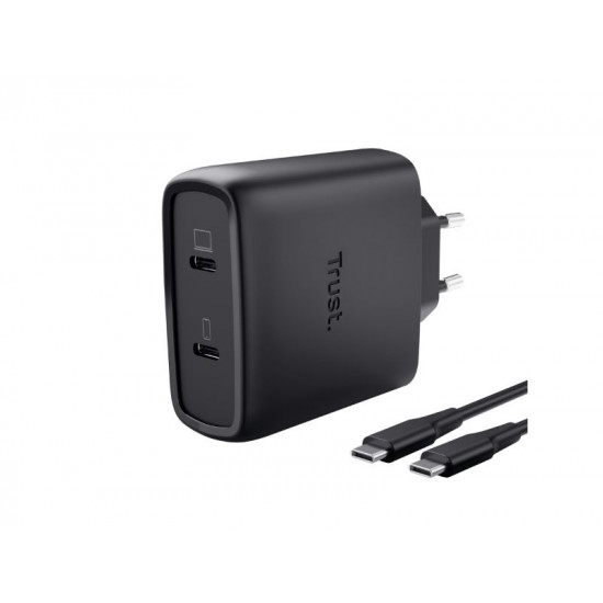 Trust Maxo 65W 2P USB-C GaN Charger Black - 25525 25525