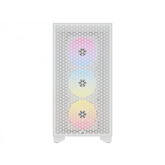 Corsair Mid Tower ATX Case 3000D RGB Airflow Windowed Tempered Glass - White - CC-9011256-WW CC-9011256-WW