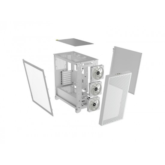 Corsair Mid Tower ATX Case 3000D RGB Airflow Windowed Tempered Glass - White - CC-9011256-WW CC-9011256-WW