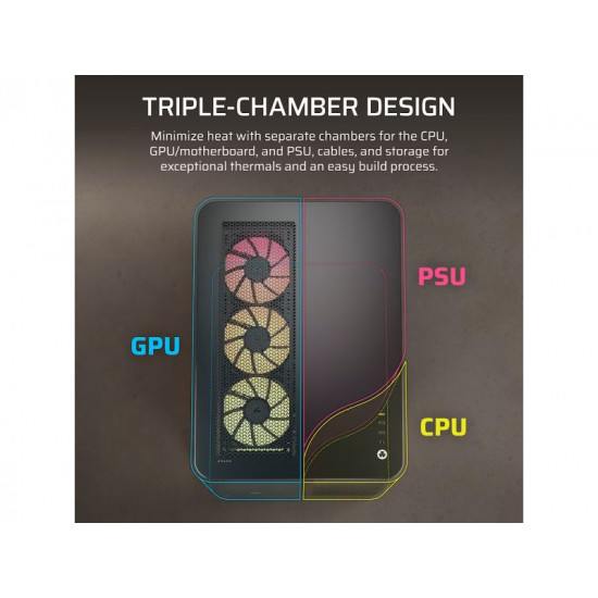 Corsair 5400 Air ARGB / Mid-Tower Case / Tempered Glass / ARGB Fans / Black – PN: CC-9011318-WW CC-9011318-WW