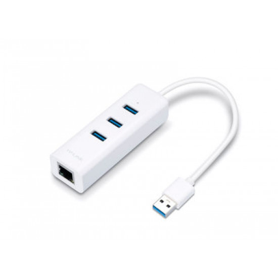 Tp-Link USB 3.0 3-Port Hub Gigabit Ethernet Adapter 2 in 1 USB Adapter (UE330) UE330