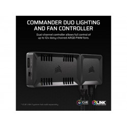 Corsair iCUE Commander Duo / Lighting <(>&<)> Fan Controller / HybridiCUE LINK <(>&<)> ARGB / Dual Channel – PN: CL-9011141-WW CL-9011141-WW