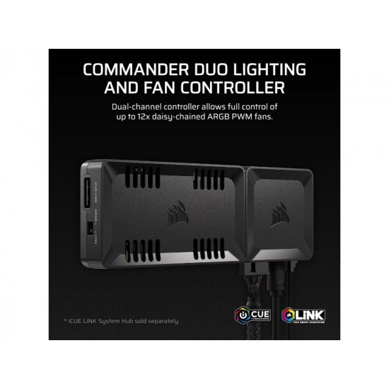 Corsair iCUE Commander Duo / Lighting <(>&<)> Fan Controller / HybridiCUE LINK <(>&<)> ARGB / Dual Channel – PN: CL-9011141-WW CL-9011141-WW