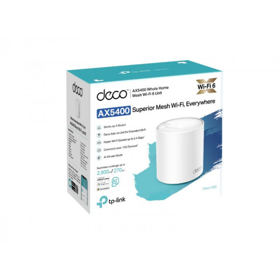 Tp-Link AX5400 Whole Home Mesh Wi-Fi 6 System (Deco X60) DECO X60(1-PACK)