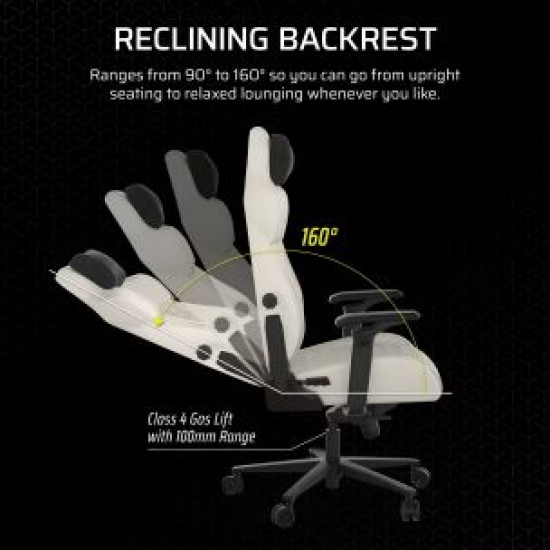 CORSAIR Gaming Chair TC500 LUXE (Fabric, Frost) CF-9010067-WW