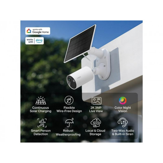 TP-Link Security Camera Smart Powered  2K/IP65 Tapo and Solar (C410 KIT) TAPO C410 KIT