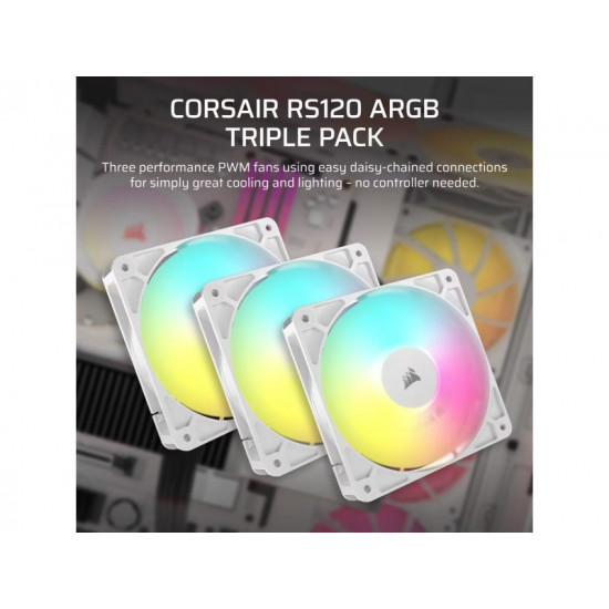 CORSAIR Fan RS120 ARGB (Triple Pack,WH) CO-9050185-WW