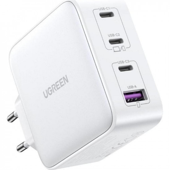 Ugreen Charger 15337 Nexode 3xUSB-C USB-A 3.0 PD3.0 QC4.0 GaN 100W white (15337) (UGR15337)