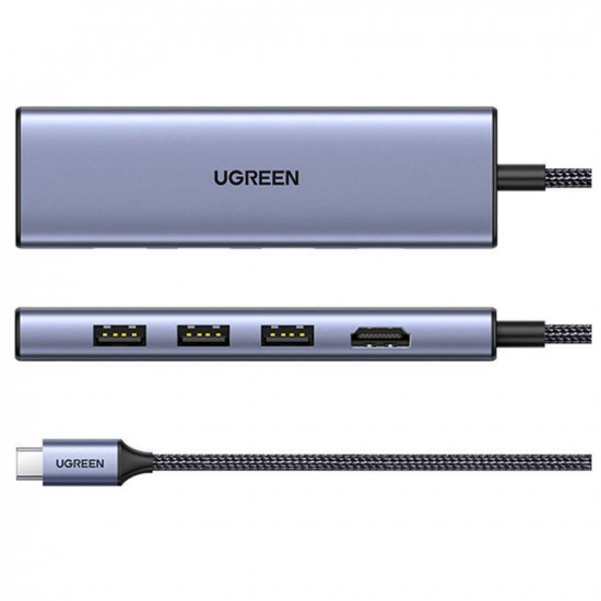 Ugreen Adapter HUB CM511 USB-C to HDMI 3x USB-A 3.0 SD/TF (20956A) (UGR20956A)