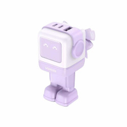 Ugreen Wall charger Nexode RG Robot GaN 2x USB-C + USB 65W purple (35291) (UGR35291)