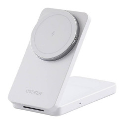 Ugreen W528 2 σε 1 επαγωγικός φορτιστής για iPhone AirPods 20W λευκό (45055) (UGR45055)