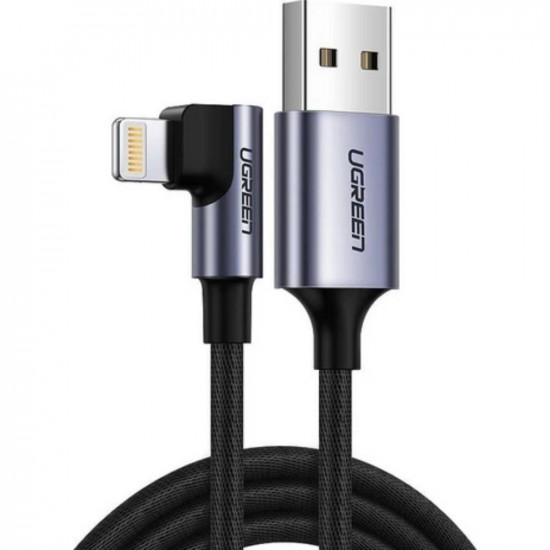 Ugreen Kabel USB do Lightning kątowy US299 MFi 1m czarny (60521) (UGR60521)