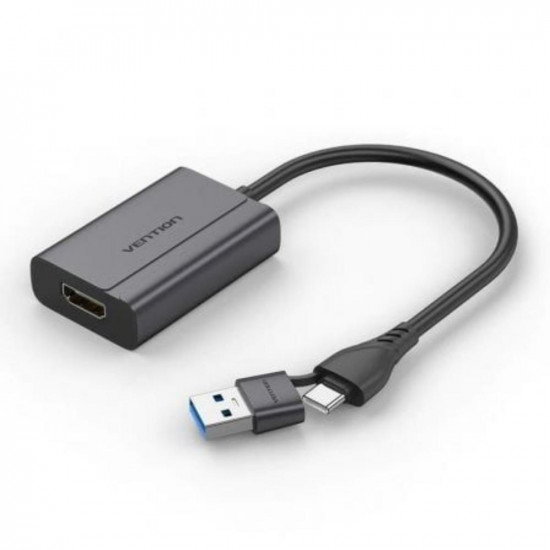 VENTION USB-C + USB-A to HDMI Adapter 0.15M Gray Aluminium Alloy Type (ACYHB) (VENACYHB)