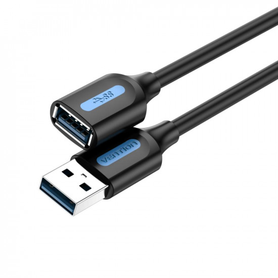VENTION USB 3.0 A Male to A Female Extension Cable  0.5M black PVC Type (CBHBD) (VENCBHBD)