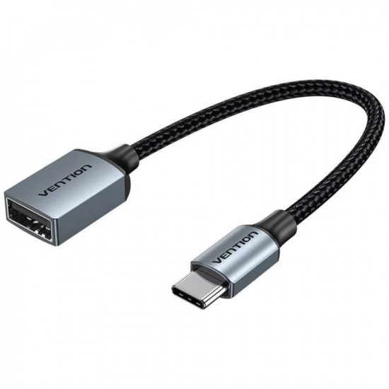 VENTION USB 2.0 C Male to A Female OTG Cable 0.15M Gray Aluminum Alloy Type (CCWHB) (VENCCWHB)