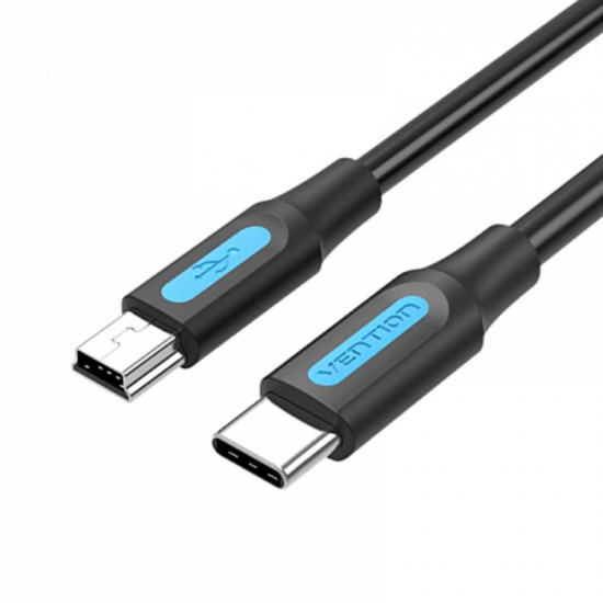VENTION USB 2.0 C Male to Mini-B Male 2A Cable 0.5M Black (COWBD) (VENCOWBD)