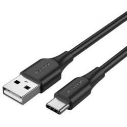 VENTION USB 2.0 A Male to C Male 3A Cable 0.25M Black PVC Type (CTWBC) (VENCTWBC)