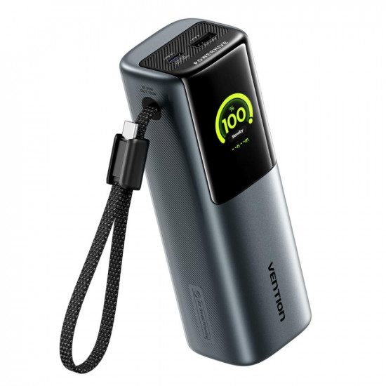 VENTION 20000mAh Power Bank (USB-C + USB-C/USB-C/USB-A) 165W Gray TFT Display Type (FKFH0) (VENFKFH0)