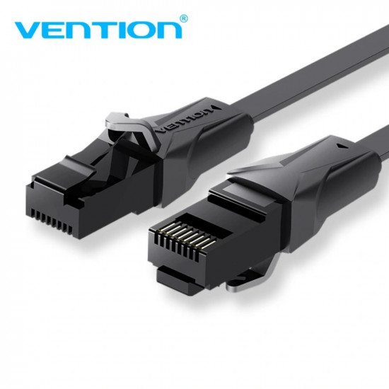 VENTION Flat Cat.6 UTP Patch Cable 0.75M Black (IBABE) (VENIBABE)