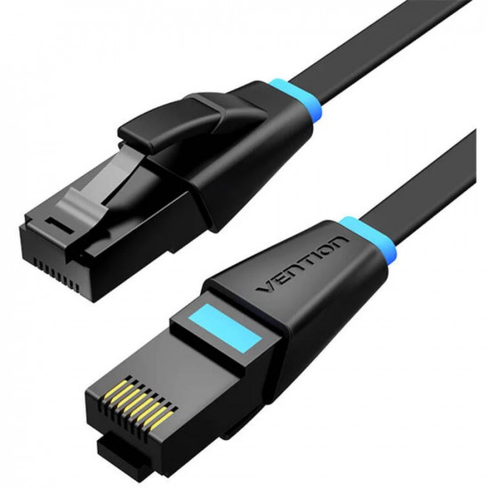 VENTION Flat Cat.6 UTP Patch Cable 2M Black (IBJBH) (VENIBJBH)
