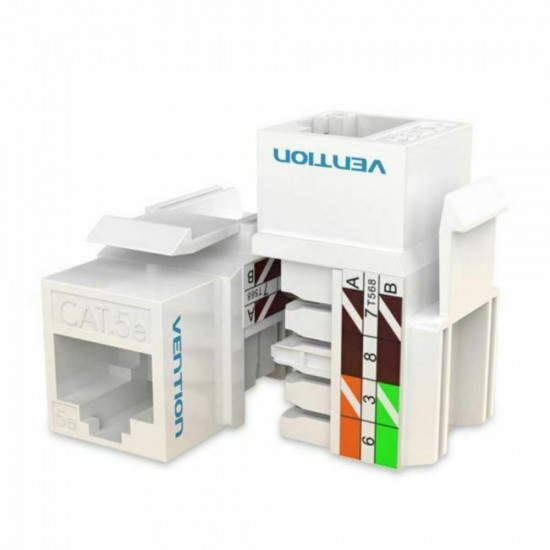 VENTION Cat6 Unshielded Keystone Jack White Plastic Type (IRFW0) (VENIRFW0)