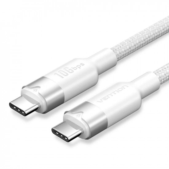 VENTION USB 3.2 Gen2 C Male to C Male 10Gbps Cable 1M White Aluminum Alloy Type (TRGWF) (VENTRGWF)