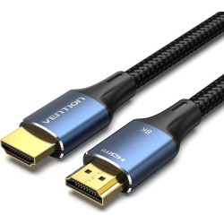 VENTION Cotton Braided 8K HDMI Male to Male Cable 2M Blue Aluminum Alloy Type (ALGLH) (VENALGLH)