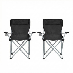 Songmics Camping Chair Set of 2 Black 84x52x81cm (GCB01BK) (SNGGCB01BK)