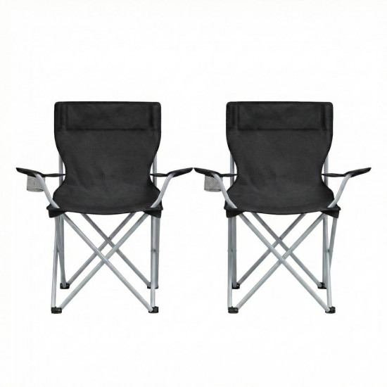 Songmics Camping Chair Set of 2 Black 84x52x81cm (GCB01BK) (SNGGCB01BK)