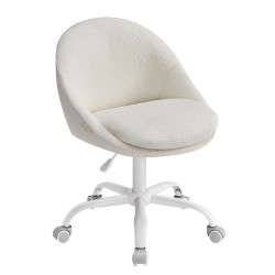 Songmics περιστρεφόμενη καρέκλα γραφείου 60 x 60 x 80-90 cm μπεζ και λευκή απόχρωση (OBG020W01) (SNGOBG020W01)