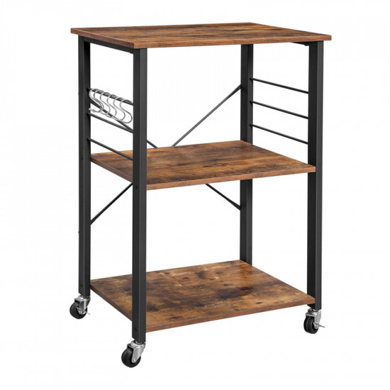 Vasagle Μεταλλικό Τρόλεϊ Κουζίνας με 3 Ράφια 60 x 40 x 89 cm  (KKS60XV1) (VASKKS60XV1)