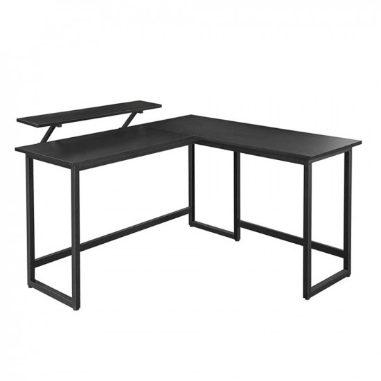 Vasagle Γωνιακό Μεταλλικό Γραφείο 140 x 130 x 76 / 91.5 cm Χρώματος Μαύρο (LWD56BK) (VASLWD56BK)