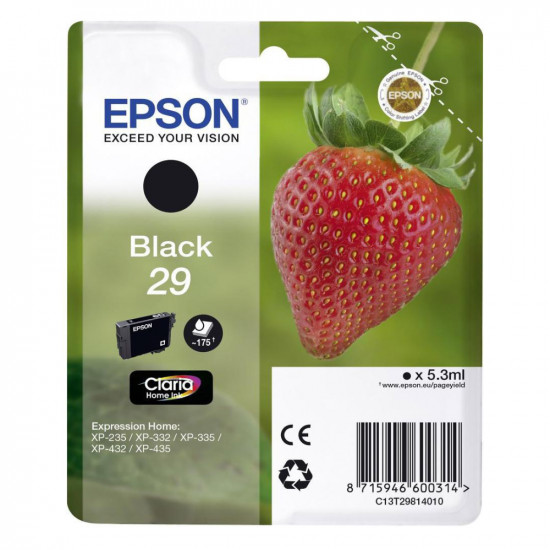 Epson Μελάνι Inkjet Series 29 Black (C13T29814012) (EPST298140)