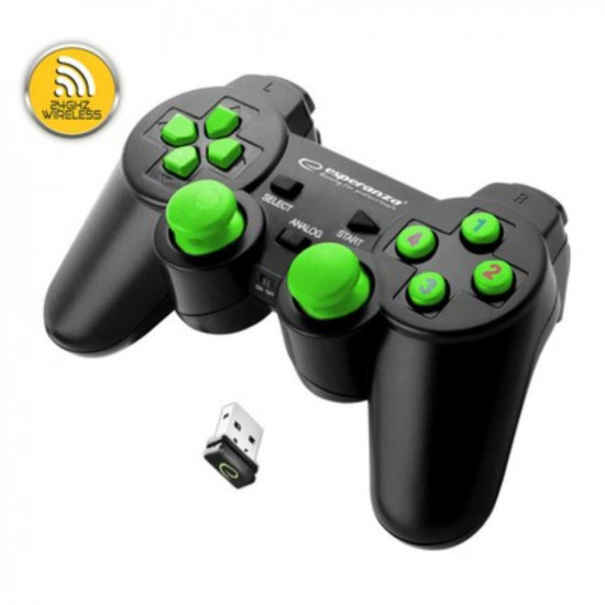 Esperanza 2.4ghz Wirless  Vibration Gampead Pc/ps (EGG108G) (ESPEGG108G)