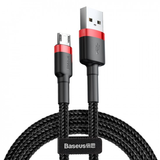 Baseus Cafule Braided USB 2.0 to micro USB Cable Black/Red 2m (CAMKLF-C91) (BASCAMKLF-C91)
