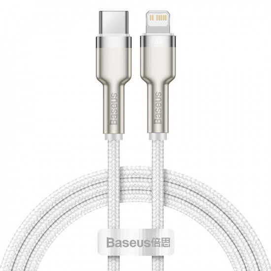 Baseus Cafule Braided USB-C to Lightning Cable 20W White1m (CATLJK-A02) (BASCATLJK-A02)