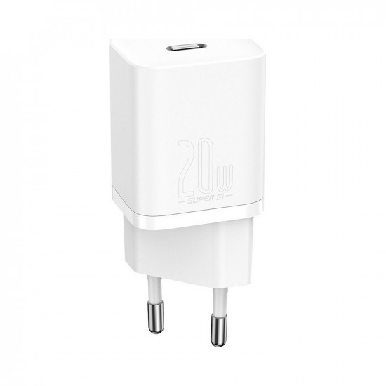 Baseus Φορτιστής Χωρίς Καλώδιο με Θύρα USB-C 20W Power Delivery Λευκός (Super Si) (CCSUP-B02) (BASCCSUPB02)