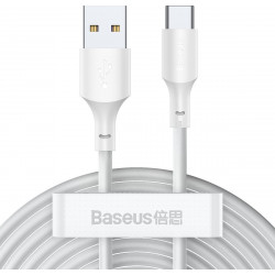 Baseus Simple Wisdom Regular USB 2.0 Cable USB-C male - USB-A male Λευκό 1.5m (TZCATZJ-02) (BASTZCATZJ-02)