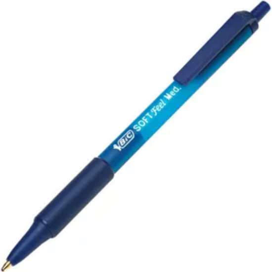 BIC Ballpoint Pen Soft Feel Clic M Blue (837398) (BIC837398)