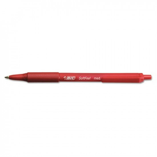 BIC Ballpoint Pen Soft Feel Clic M Red (837399) (BIC837399)