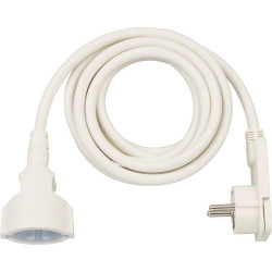 Brennenstuhl Quality Plastic Extension Cable with Flat Plug 3m H05VV-F3G1.5 white (1168980230) (BNN1168980230)