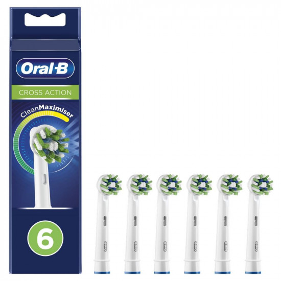Oral-B Crossaction Electric Toothbrush Replacement Heads 6pcs White (80844548) (BRA80844548)