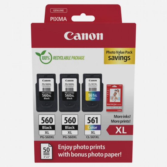 Canon Μελάνι Inkjet PG-560XLx2/CL-561XL Ph.Val.Pk (3712C012) (CANCL-561XLPMP) *