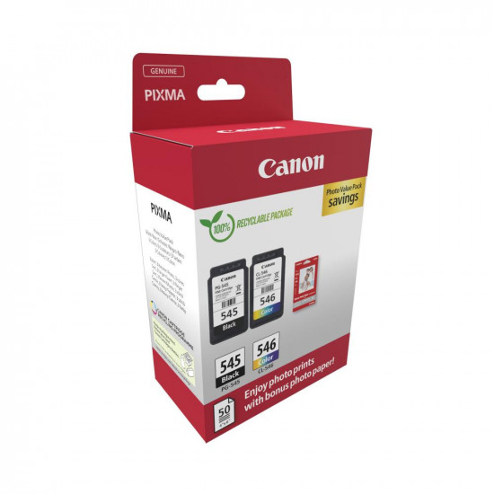 Canon Μελάνι Inkjet PG-545/CL-546 Multipack + Photo Paper 50sh Carton Pack (8287B008) (CANPG-545VPCP) *