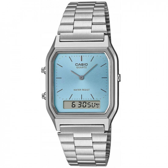 Casio Ρολόι Χρονογράφος Μπαταρίας με Ασημί Μεταλλικό Μπρασελέ (AQ-230A-2A1MQYES) (CASAQ-230A-2A1MQYES)