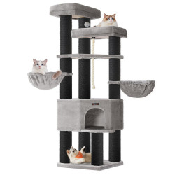 Feandrea Cat Tower XXl, Height 186.7 cm, up to 4 Cats, Σκούρο Γκρι & Μαύρο (PCT008G02) (FEAPCT008G02)