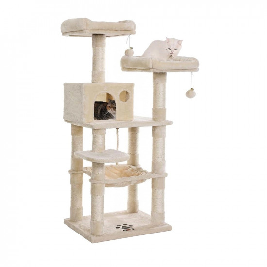 Feandrea Cat Tower, Height 143 cm, for up 3 Cats (PCT15BE) (FEAPCT15BE)
