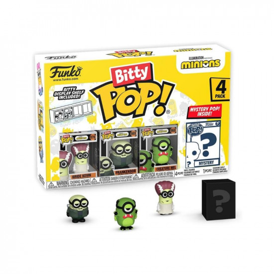 Funko Bitty Pop! Minions: 4-Pack - Bride Kevin, Frankenbob, Creature Mel (FNK30365)