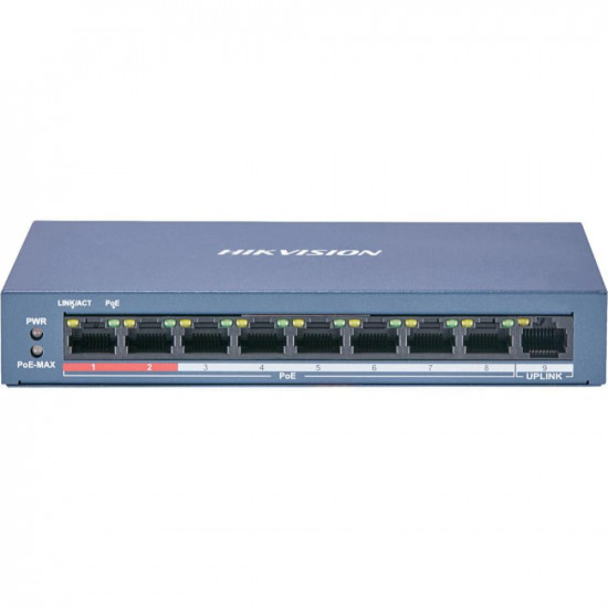 Hikvision 9 Port Unmanaged PoE Switch L2 Series (DS-3E0109P-E/M(B)) (HKVDS-3E0109P-E-MB)