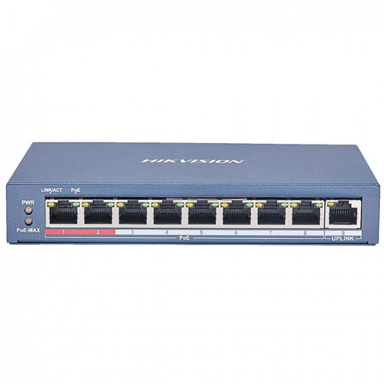 Hikvision 9 Port Unmanaged PoE Switch L2 Series (DS-3E0109P-E(C)) (HKVDS-3E0109P-EC)